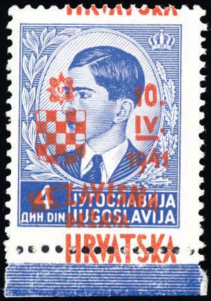 NDH 1941 Third Provisional Issue, Shifted Overprint