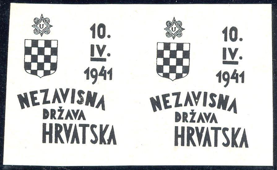 NDH 1941 Third Provisional Issue, print proof