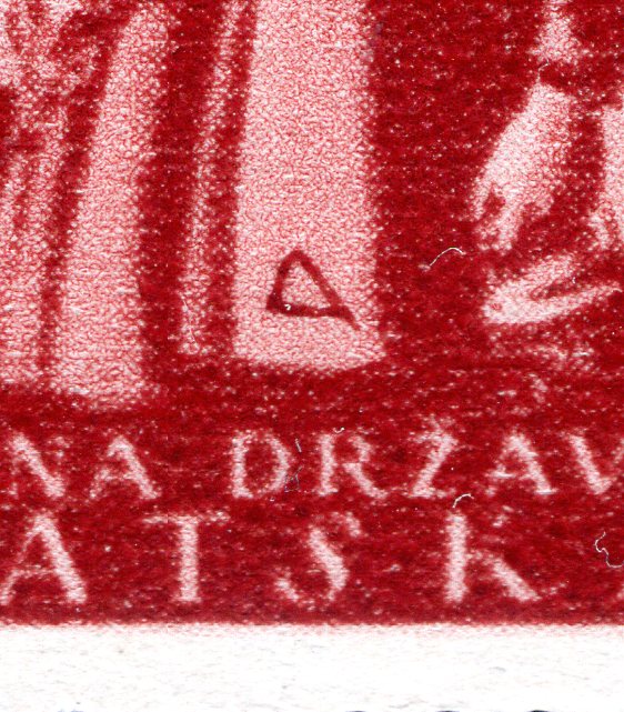 NDH 1942 Aid Association Pomoc, gravers mark detail, Mi 83