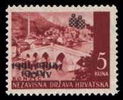 NDH 1942 First anniversary, MI 79, perforated, double inscription print