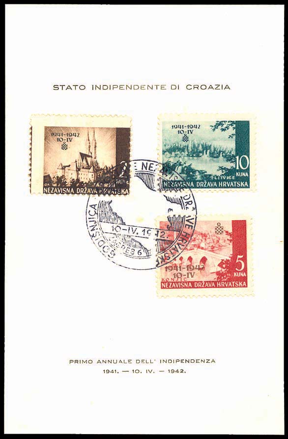 NDH 1942 First anniversary, Special propaganda card, Italian