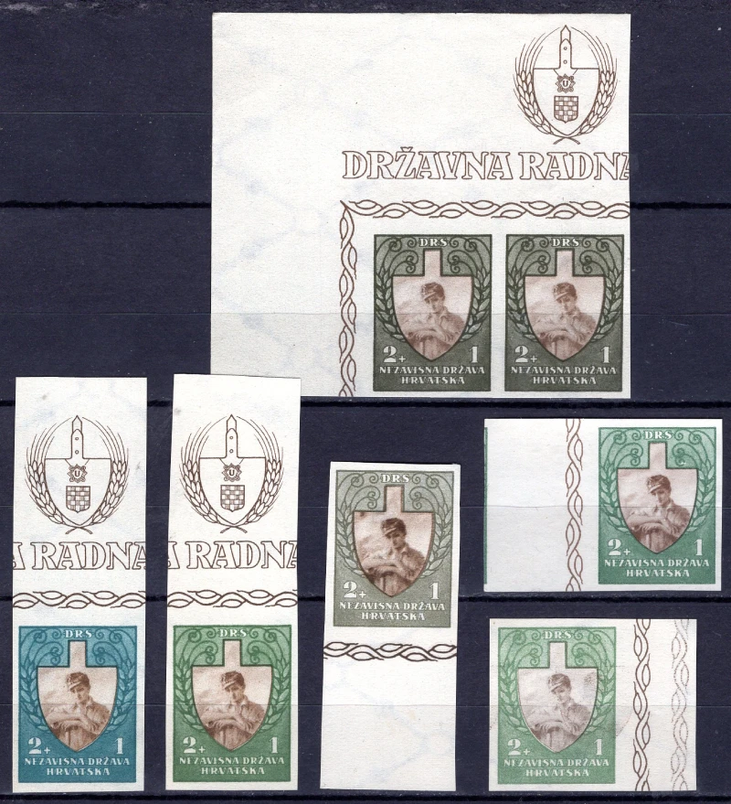 Mi 94, issued color and color proofs, imperforated