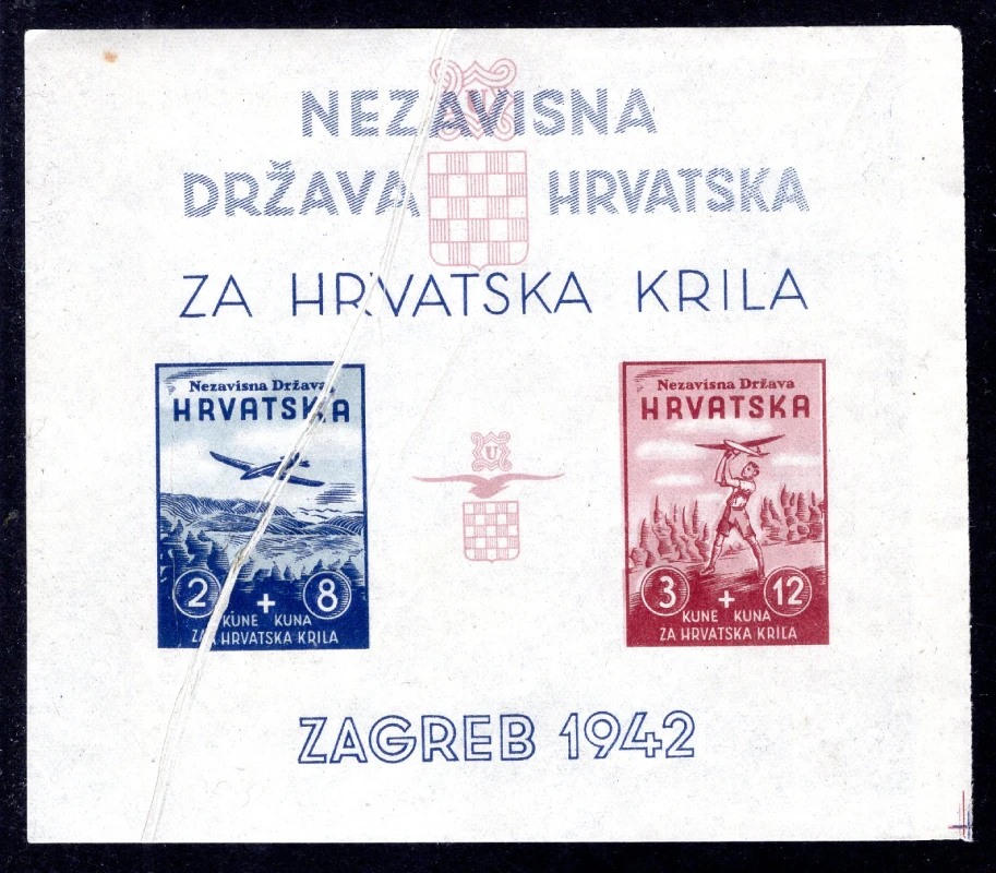 Block with paper crease