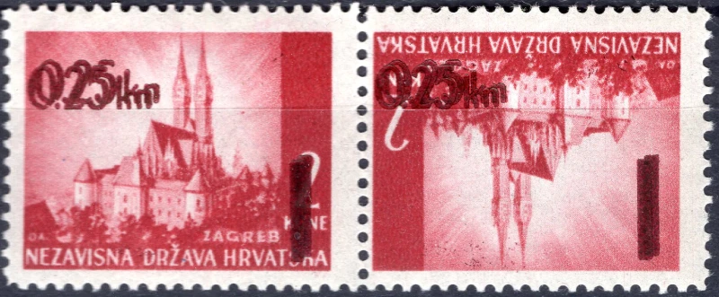 double and inverted oveprint tete-beche