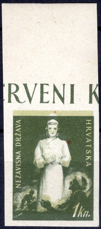 Imperforated with red cross