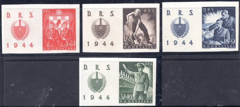 NDH-1944-State-Labour-Service-imperforated-with-pendant